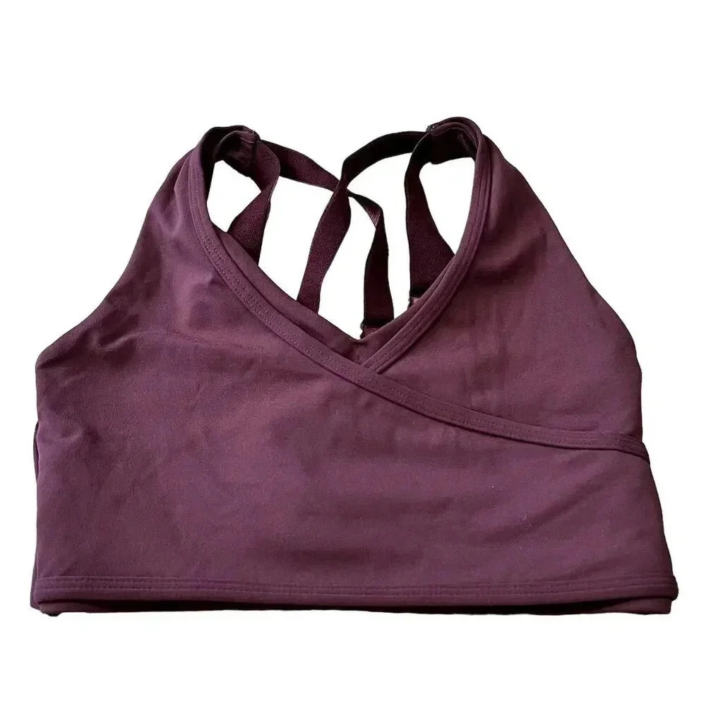Gymshark Women's XS Purple Crossover Sports Bra Yoga Gym Activewear